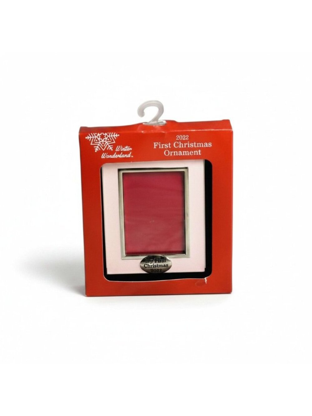 Christmas Tree Picture Frame Ornament-My First Christmas Pink 2x3inch Brand New